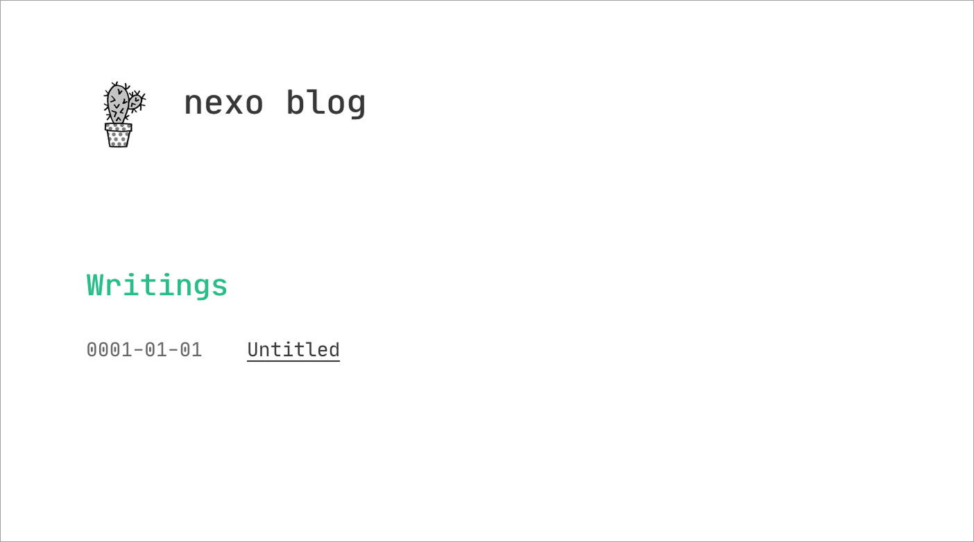 A front page of my blog is shown
