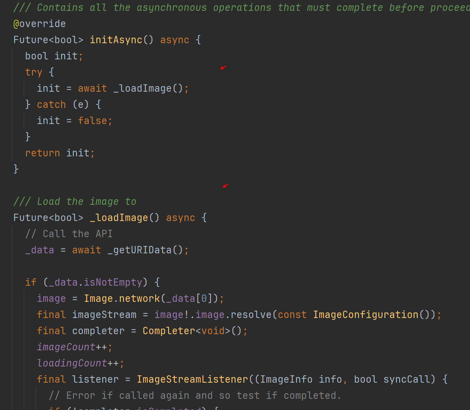[app_controller.dart](https://github.com/AndriousSolutions/fluttery_framework/blob/28e93ebe031dc2a344e4b0ab84132a8347279141/example/lib/src/app/controller/app_controller.dart#L212) and [image_api_conroller.dart](https://github.com/AndriousSolutions/fluttery_framework/blob/28e93ebe031dc2a344e4b0ab84132a8347279141/example/lib/src/main/grid_app_example/gridview/controller/image_api_controller.dart#L42)