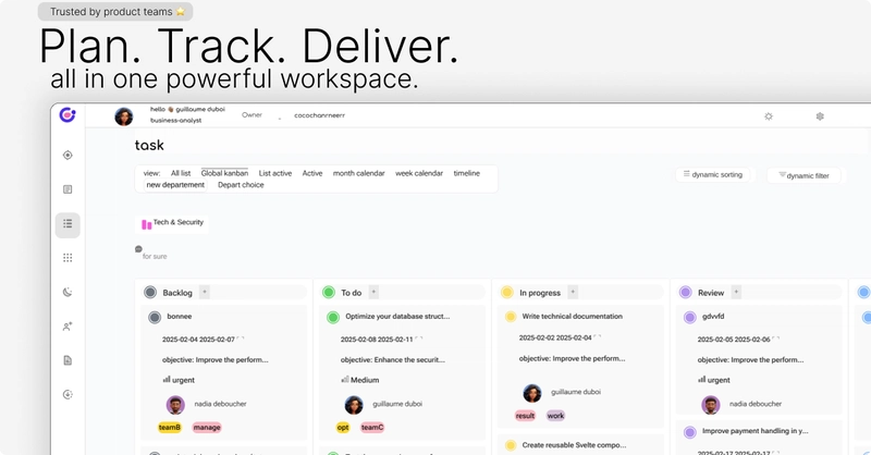 🚀 I built Lalye – a product management tool with a full OKR KPI Task Wiki AI workflow + Kanban, Calendar, List, Timeline views