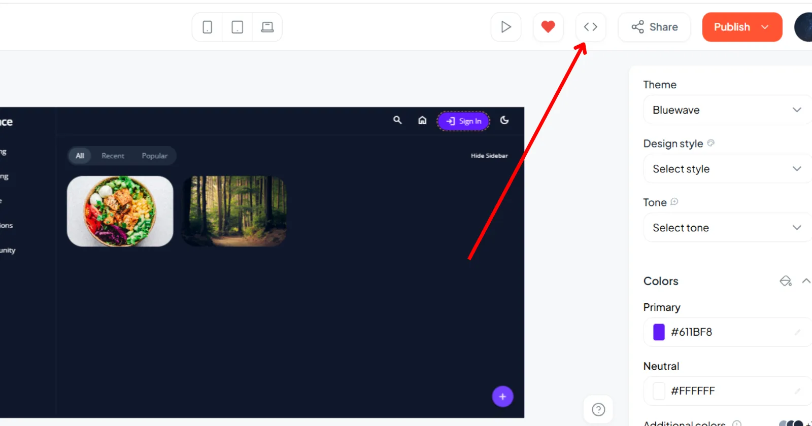 export layout