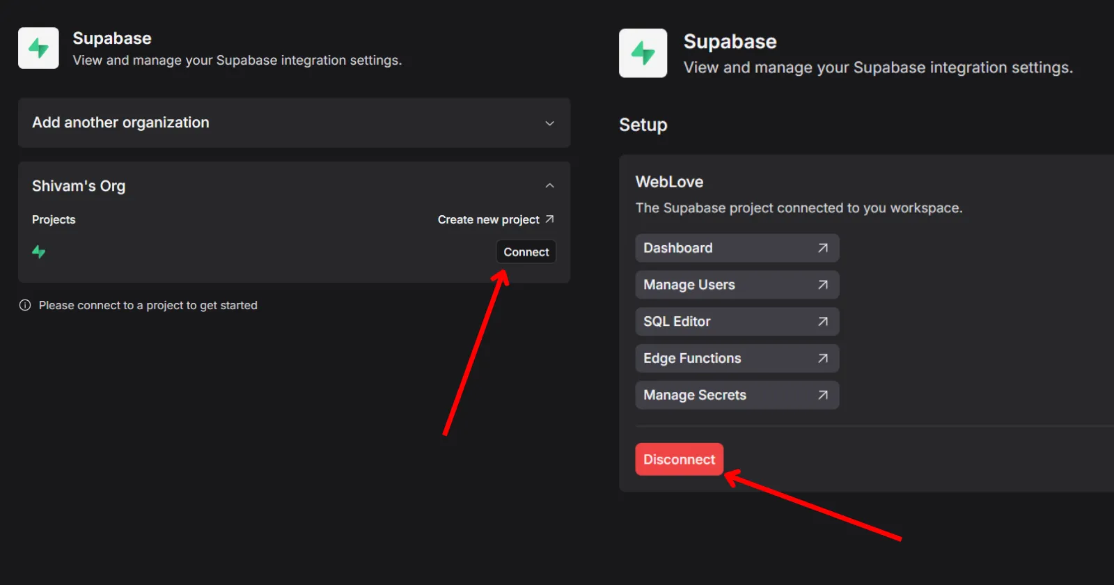 Supabase connection