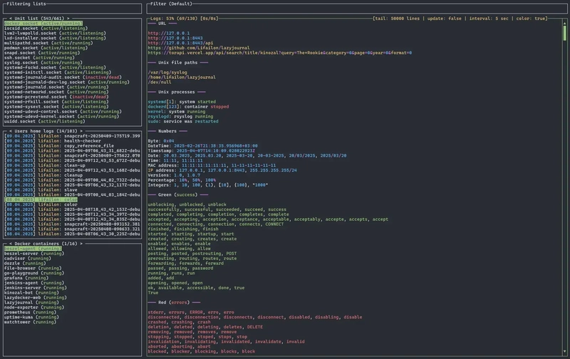 LazyJournal: A Terminal User Interface for Logs