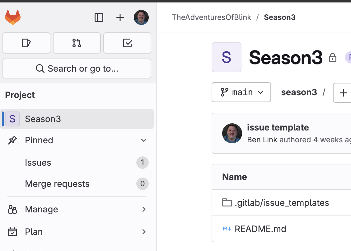 GitLab Issues Menu