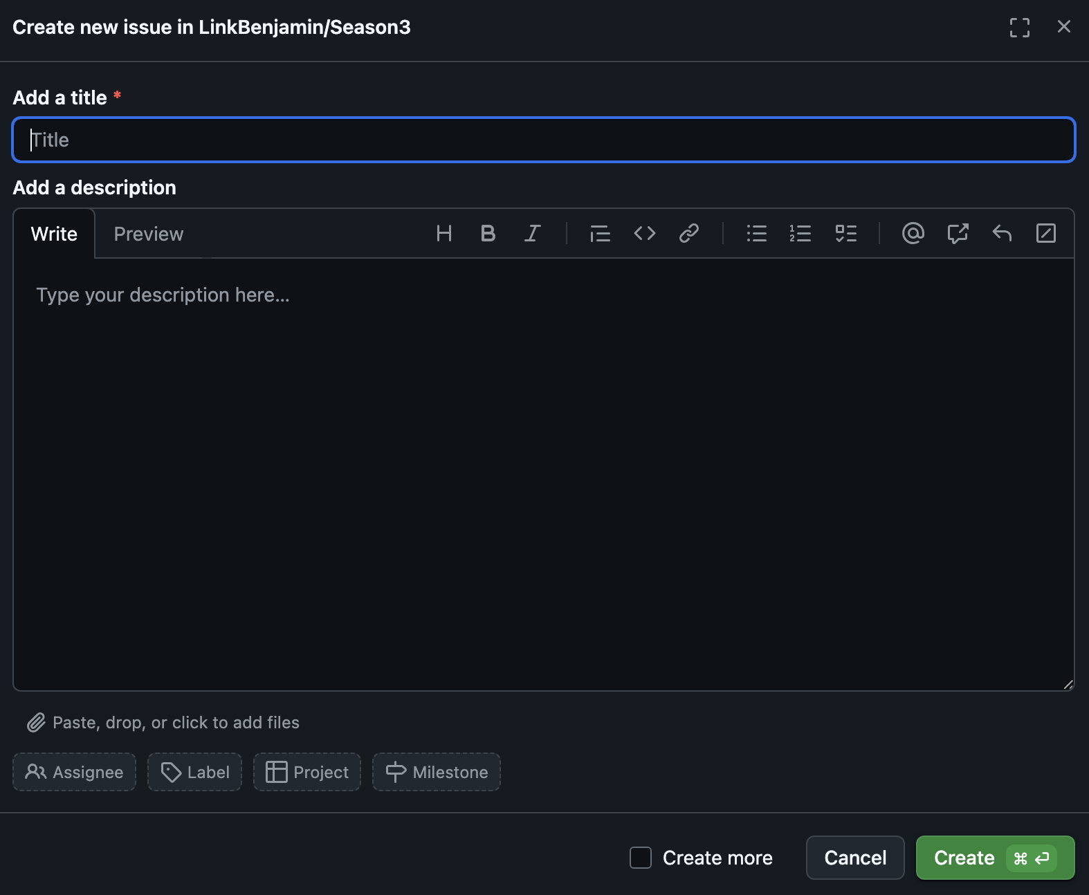 Creating a GitHub Issue