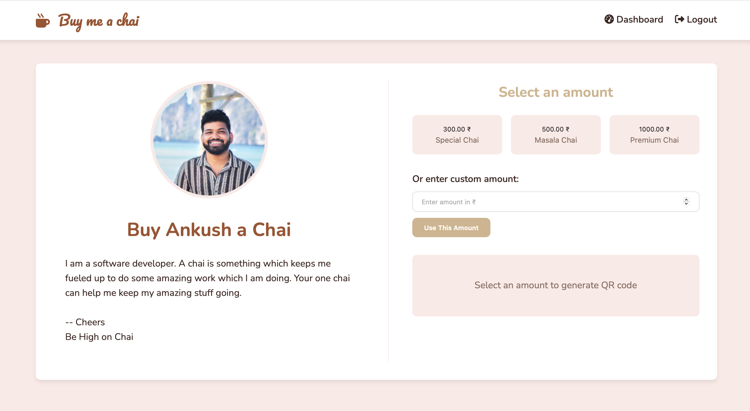 Sample Page for Buy Me A Chai