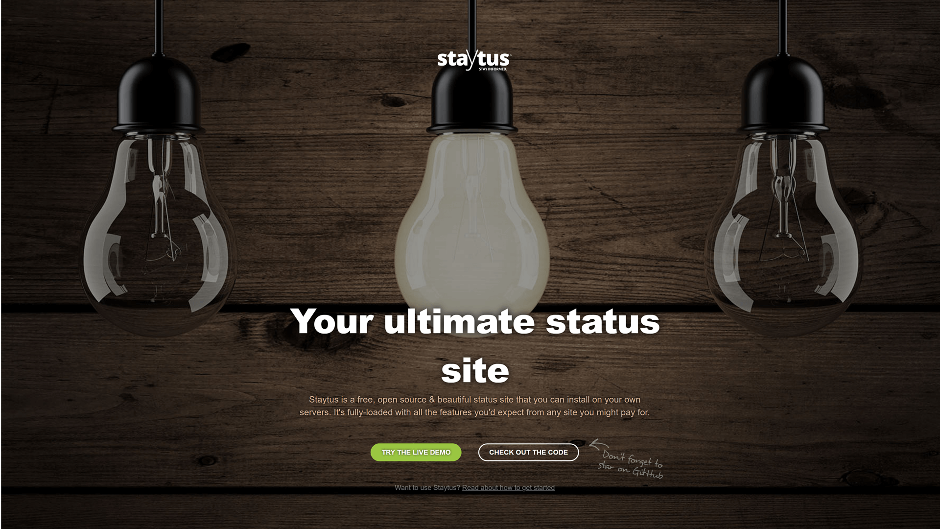 Home page of Staytus