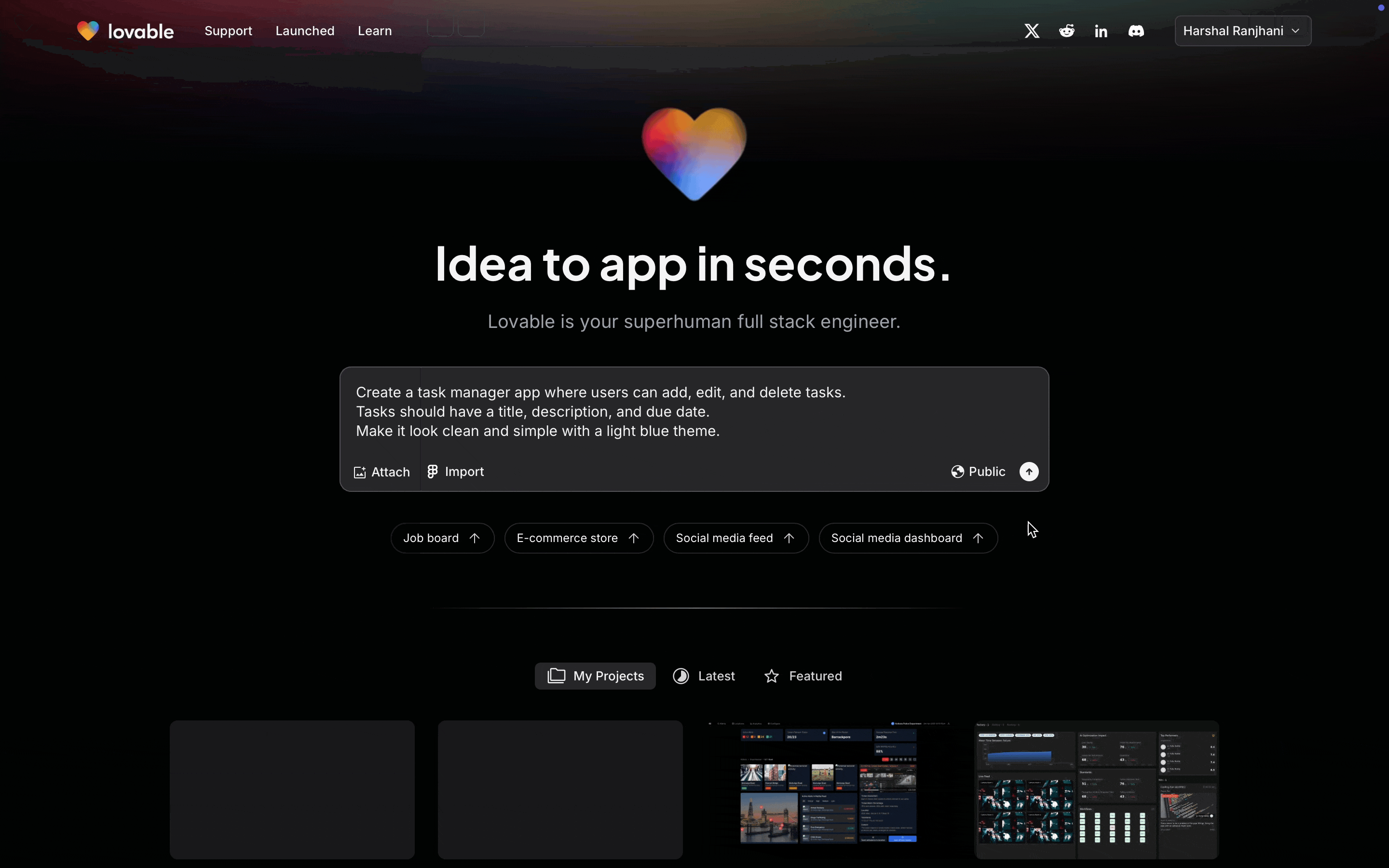 Lovable Code Timelapse