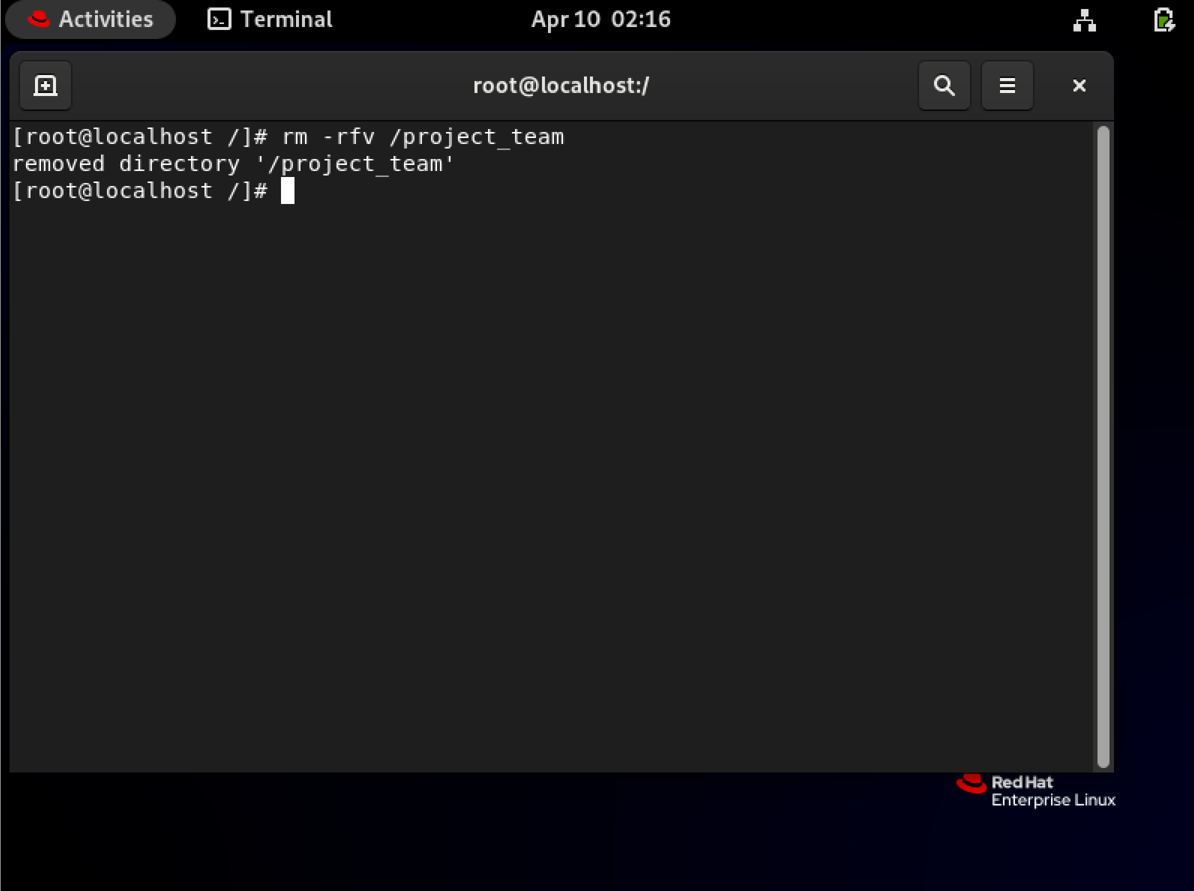 rm directory
