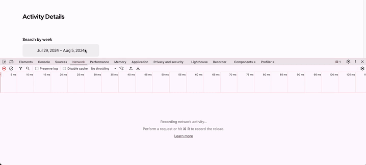 Finding the network request for the rides data in the Google Chrome Developer Tools
