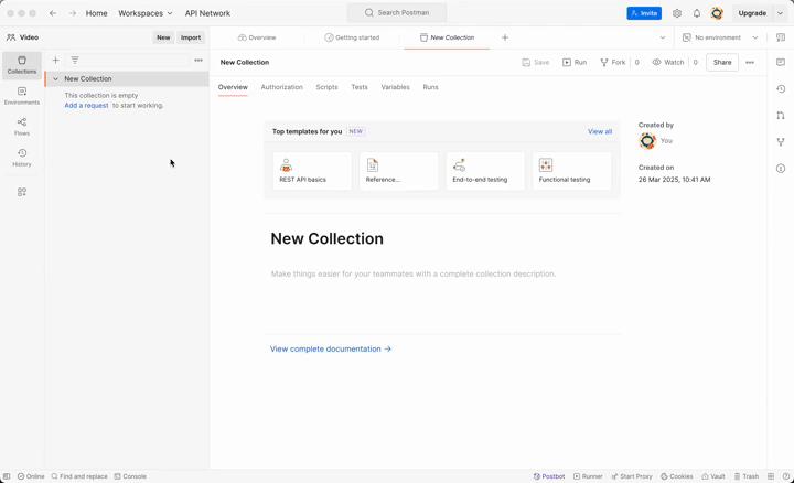 Showing how to import a request from cURL in Postman