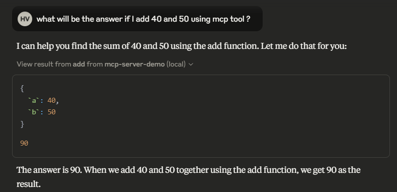 Claude running mcp tool