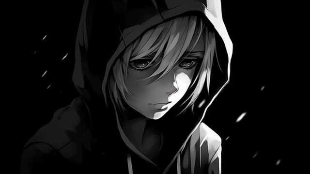 ภาพขาวดำสไตล์การ์ตูน Anime