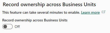 Record ownership across Business Units