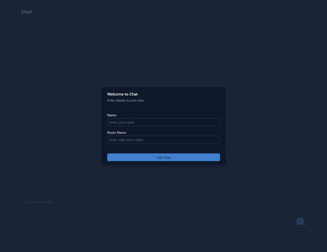 Screenshot of the chat app