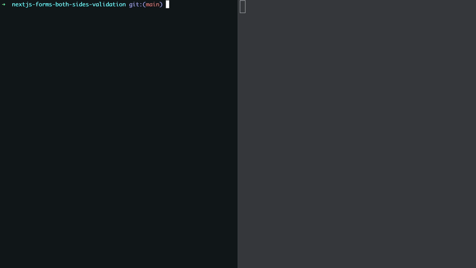 Video showing server response to a malformed submission.