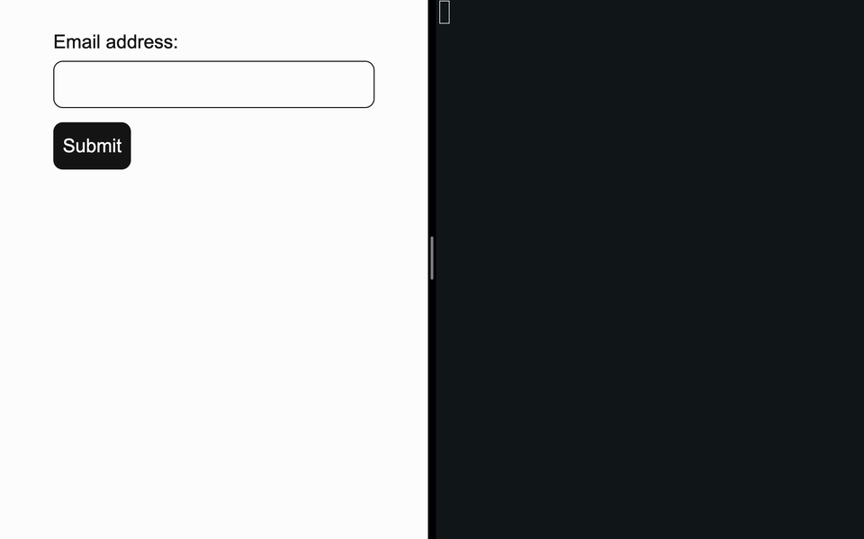 Video showing default error message to the user after server response.