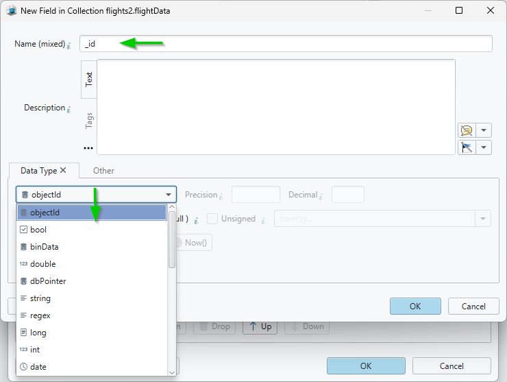 Create a Field with DbSchema