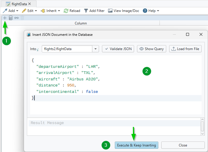 Insert Data into a Collection with DbSchema