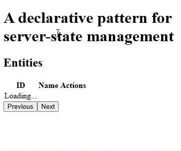 Declarative server-state management pattern demo