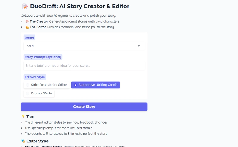 AI-Powered Story Creation System using LangChain Agents