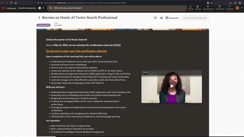 Free $245 Oracle Certifications till May 15th
