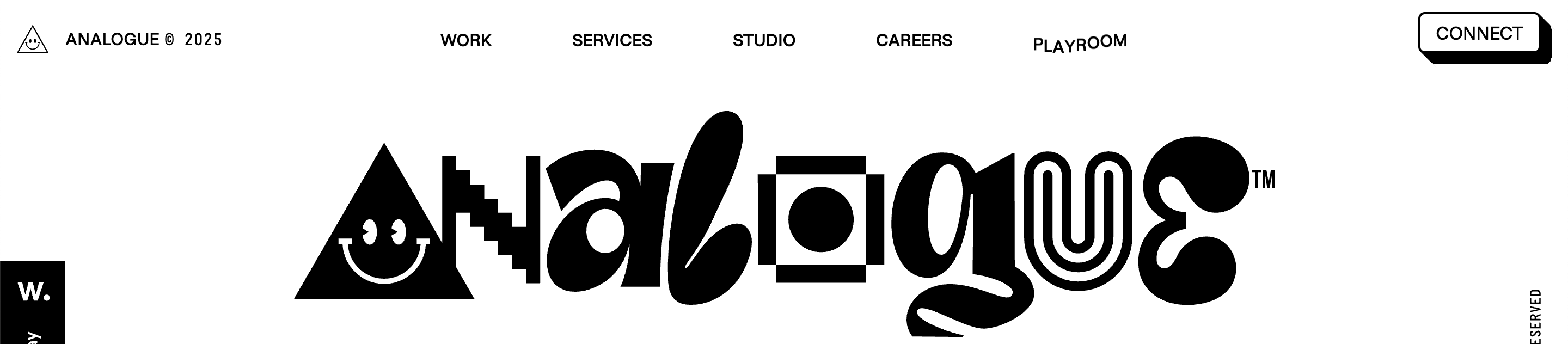 Navbar do site do estudio Analogue