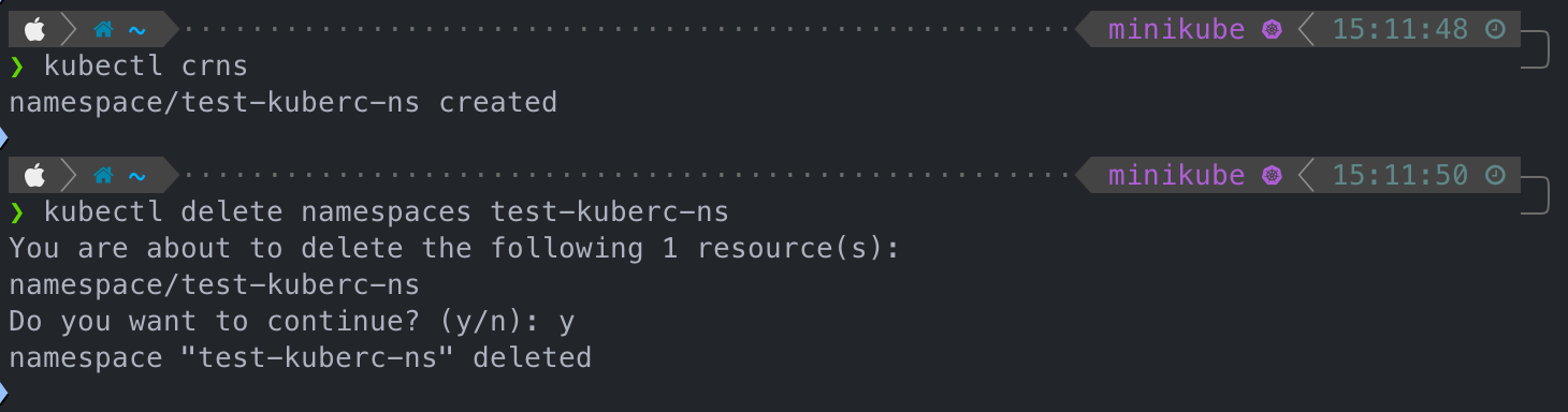 kuberc in action