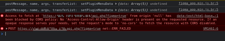 Figma plugin null origin CORS error