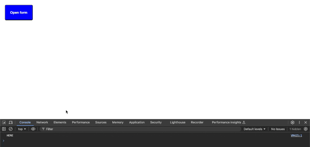 Example of pop-up menu in j-Box