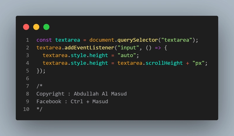 Make your textareas auto-expand with just 3 lines of JavaScript! 📝