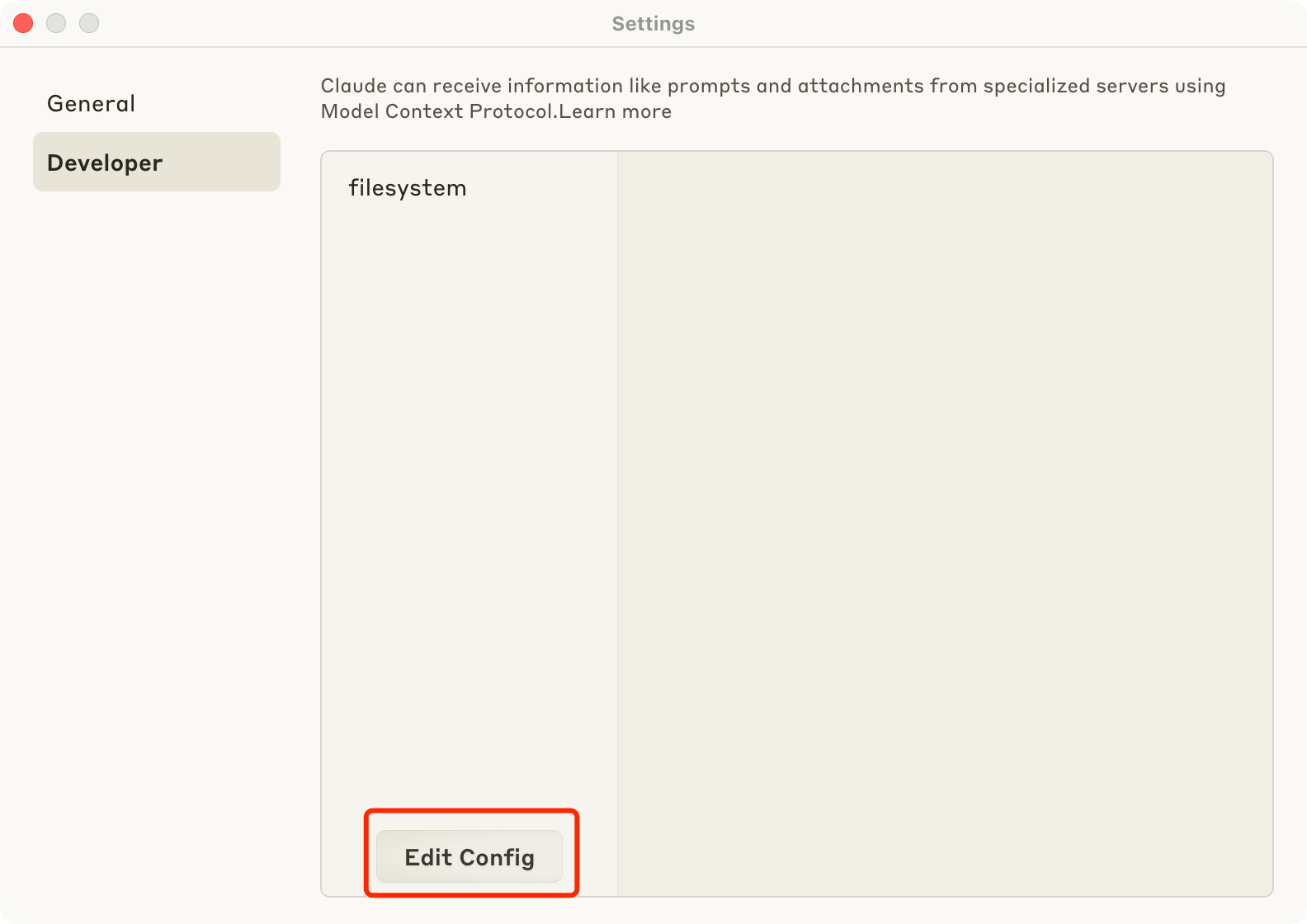 Claude Desktop Developer Settings