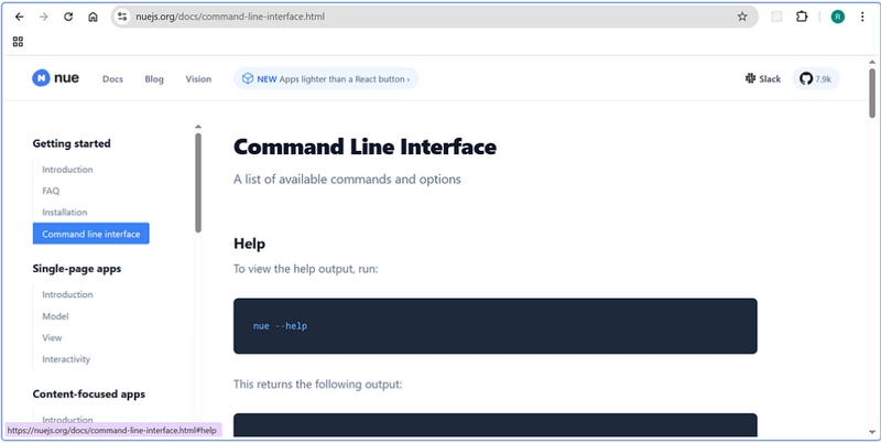 CLI tool in Nue.Js source code.