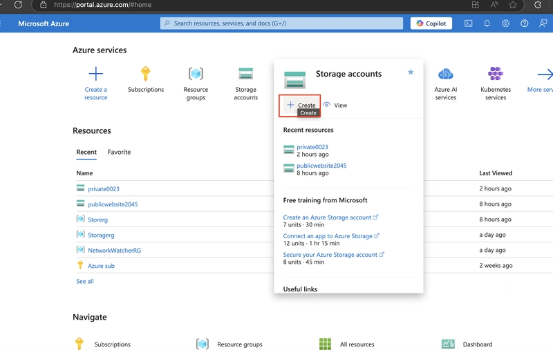 Step-by-step guide on Providing shared file storage for the company offices on Azure Portal.