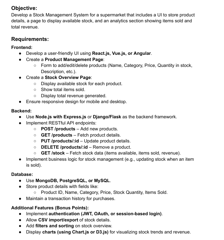 Stock Management System - Frontend