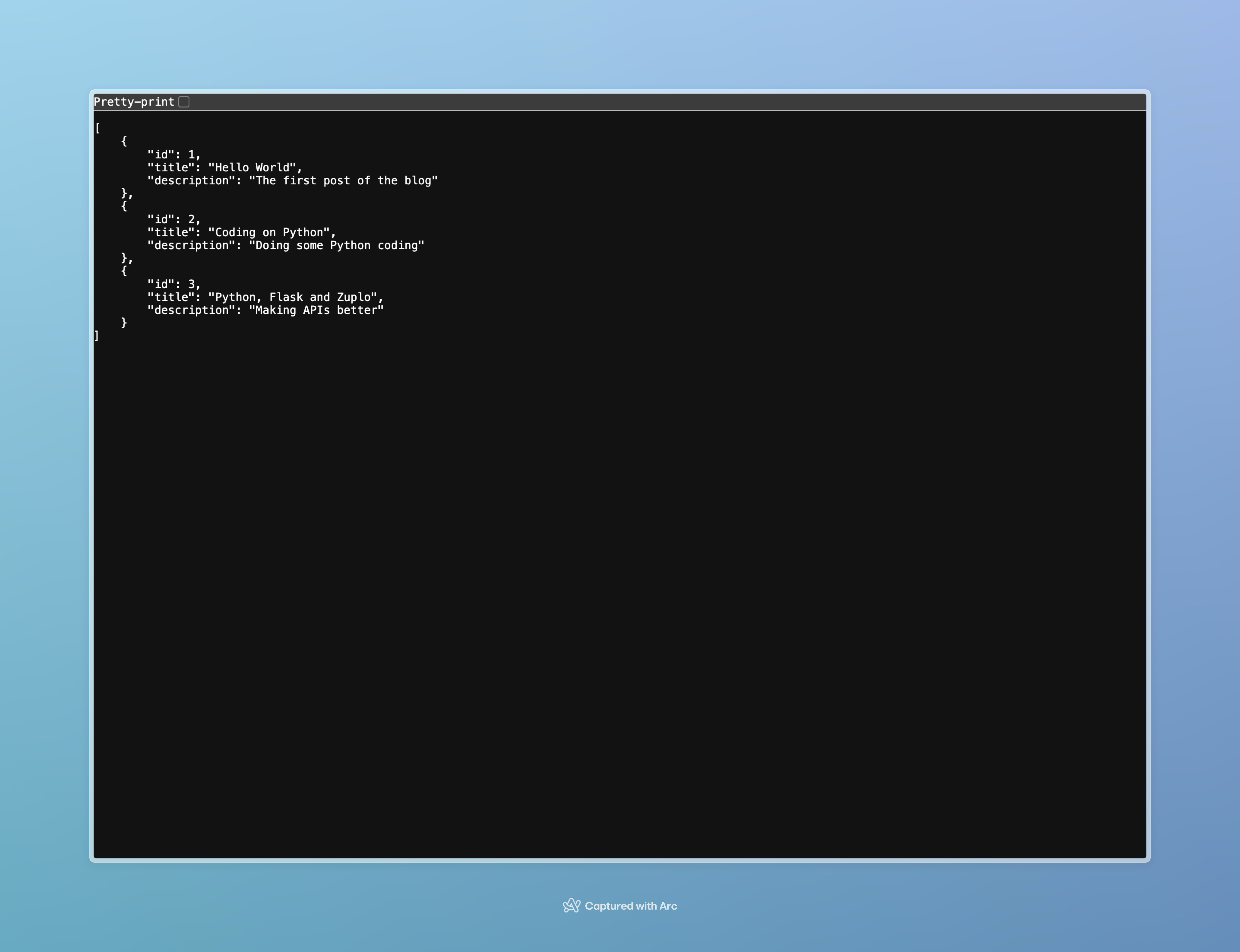 API response