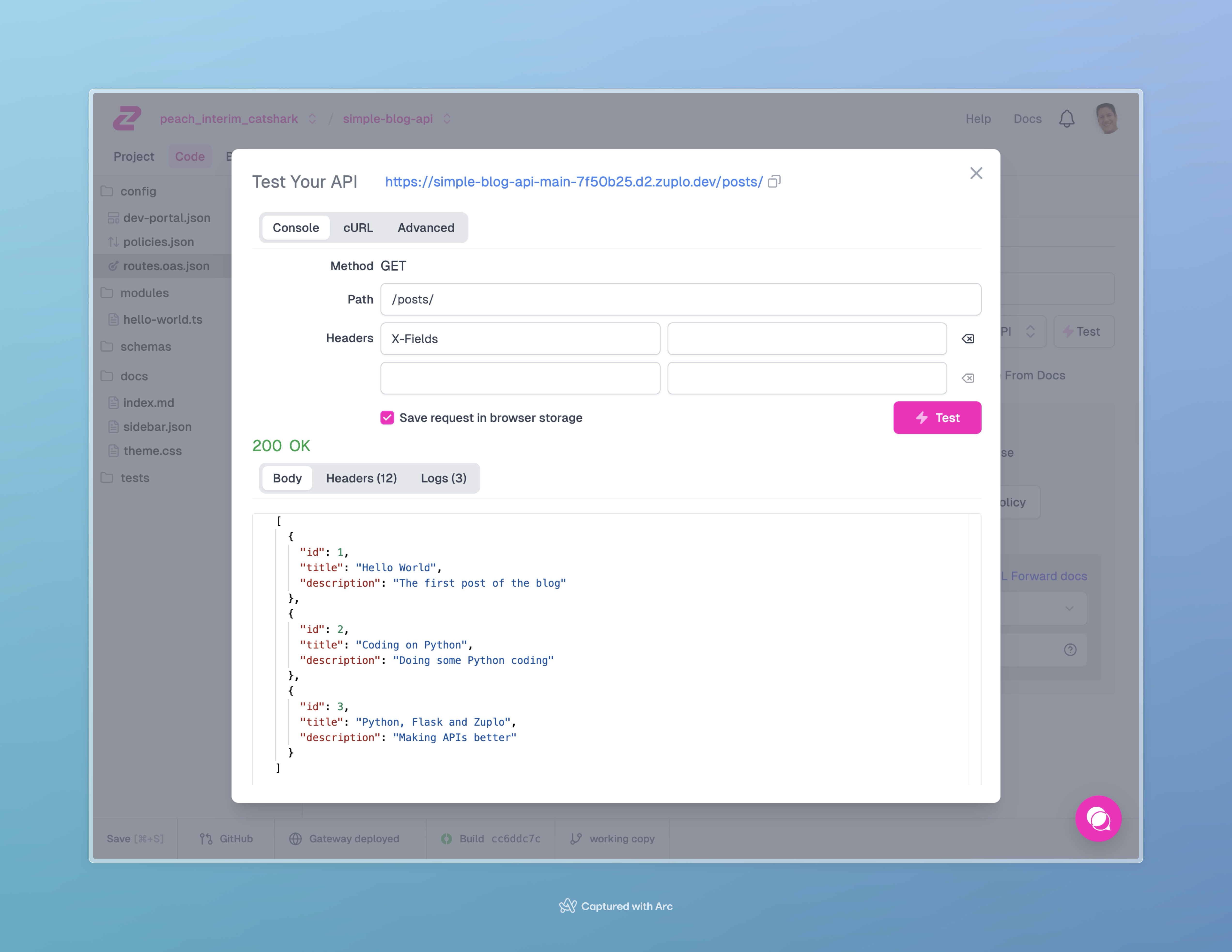 Testing API