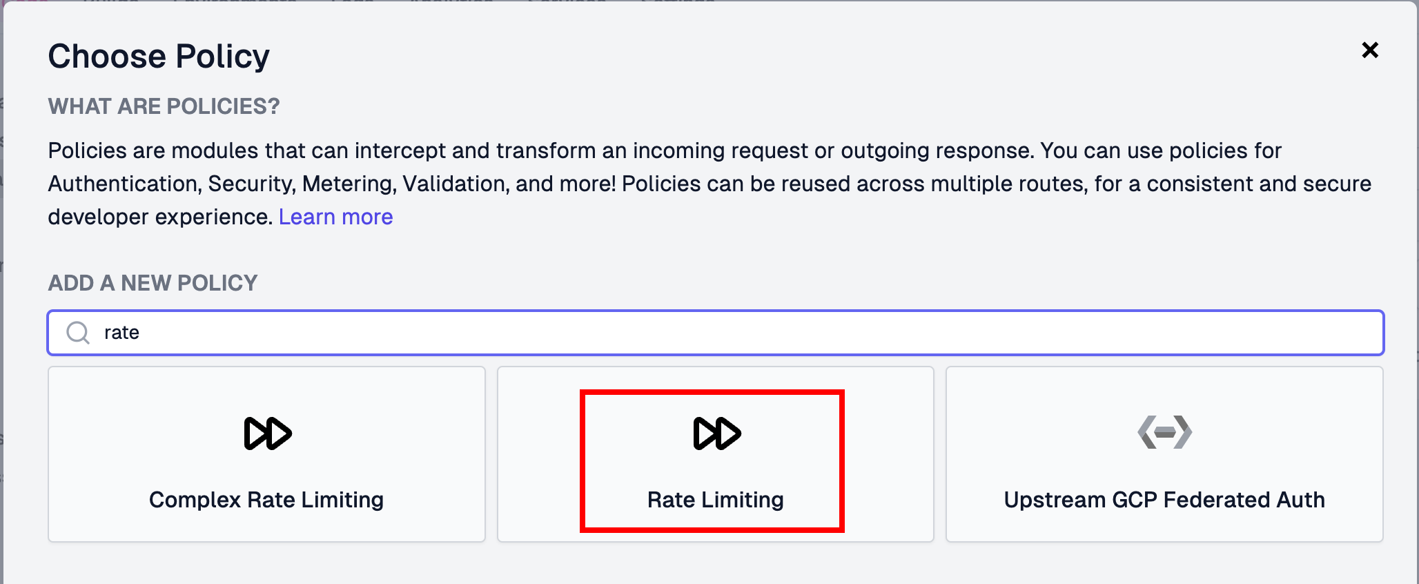 Choose rate limiting