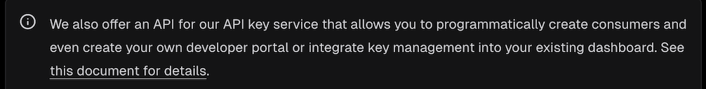 Automatic API keys