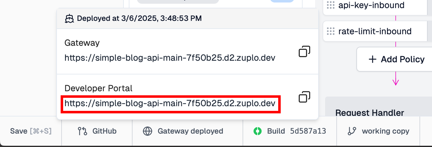 Developer portal