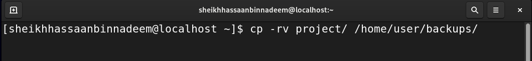 Linux cp -r command