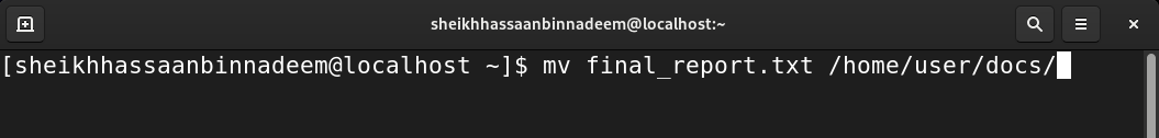 Linux mv command to move