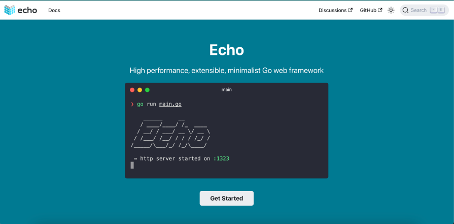 echo go web framework