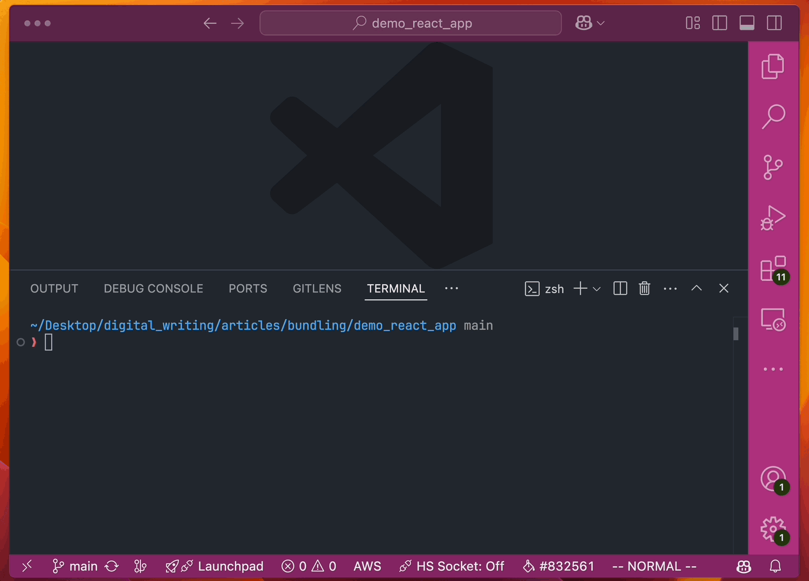 Demo opening the final bundle file and showing the side effect code
