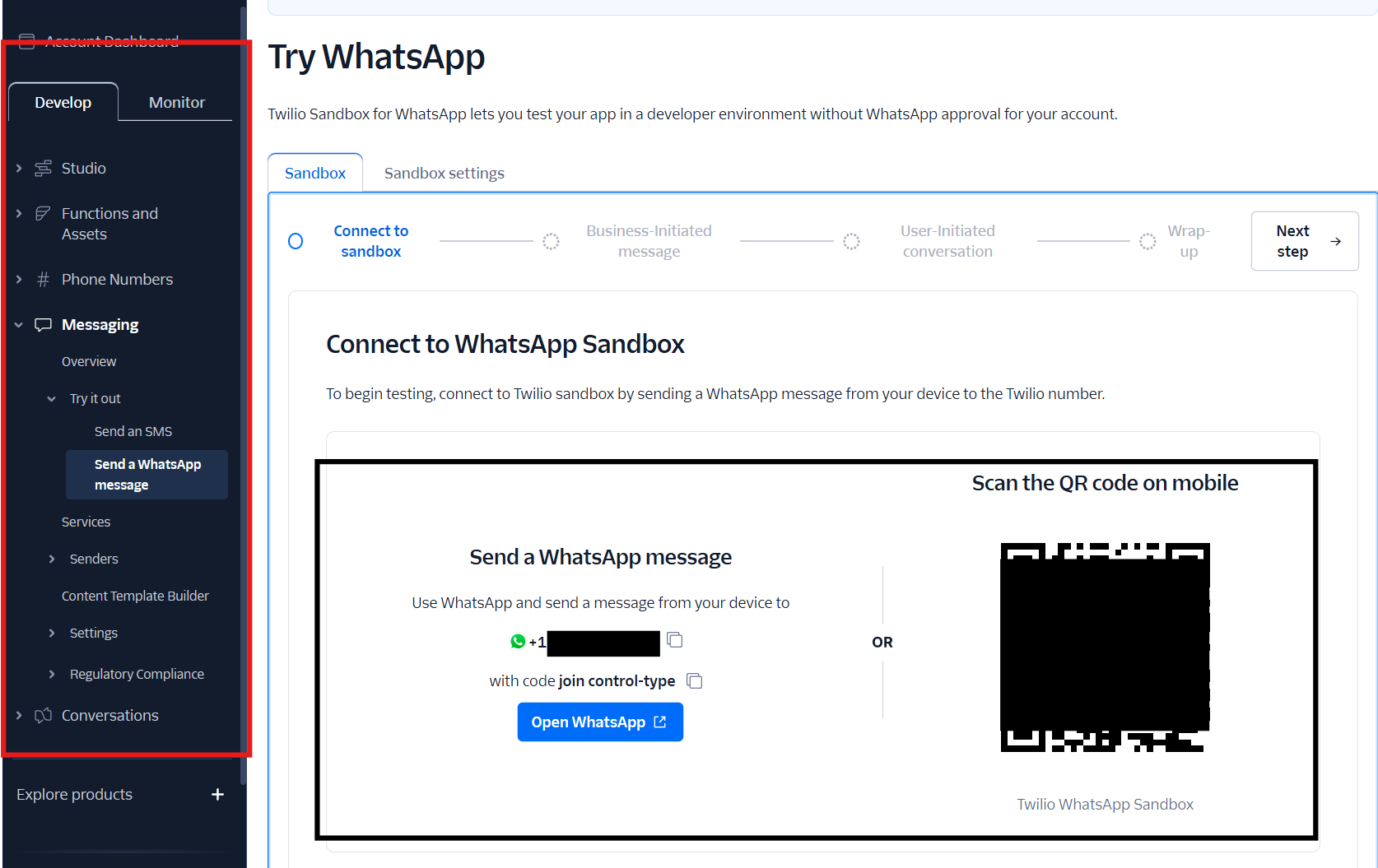 Image of Twilio sandbox