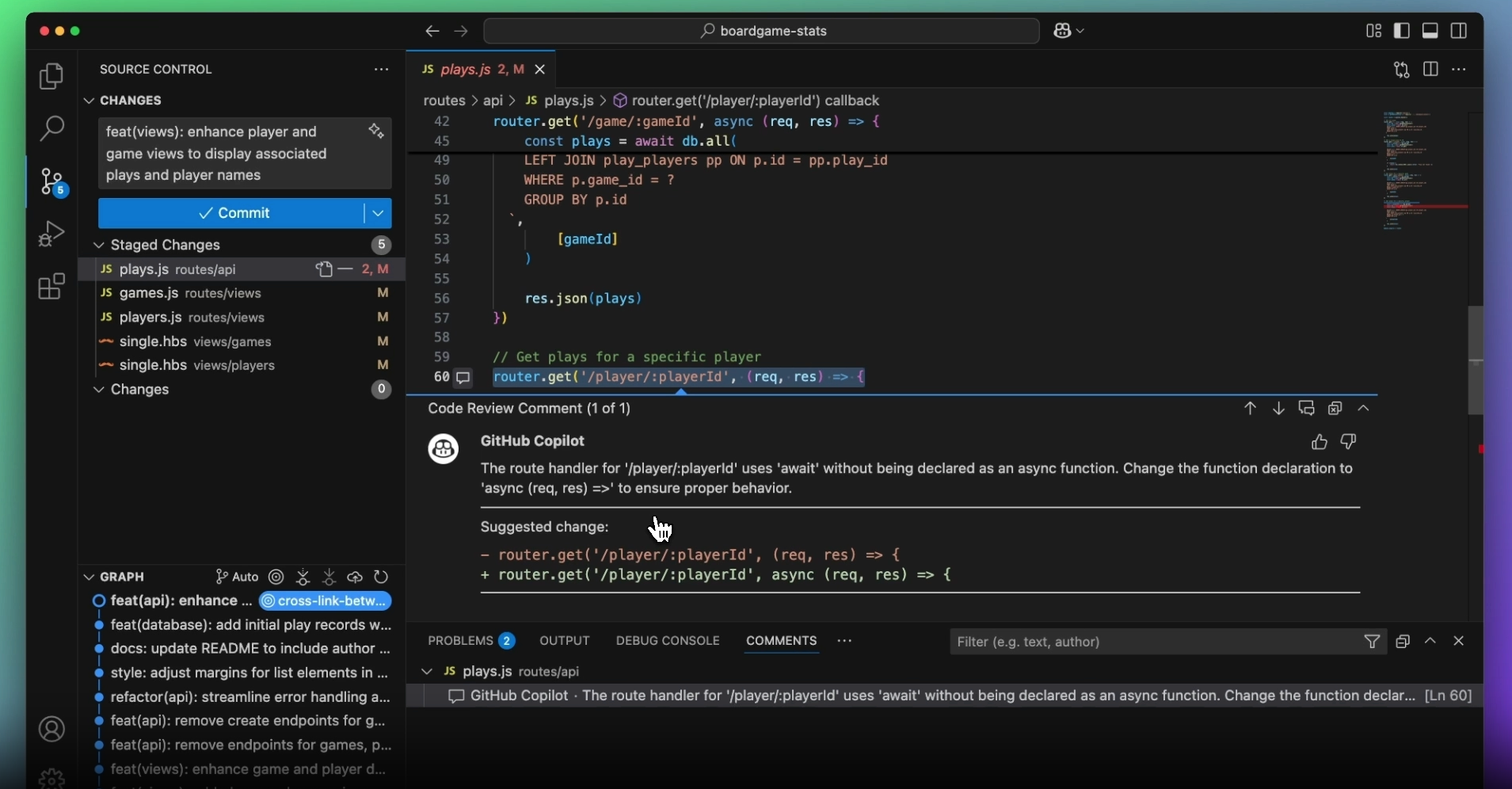 Code review comment