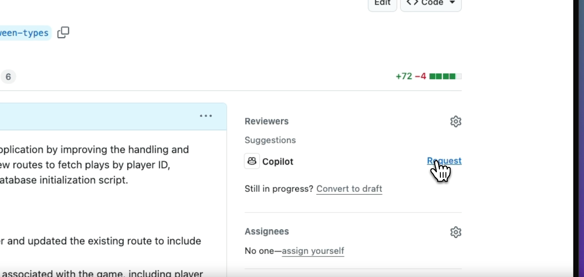 Code review on GitHub