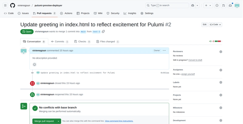 From Pull Request to Preview: Automating Cloud Deployments with Pulumi + GitHub