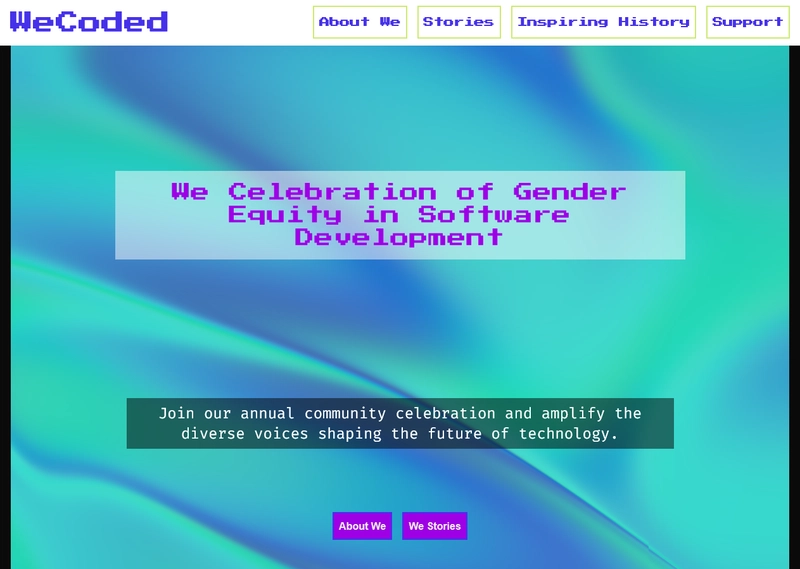We WeCoded Celebration Landing Page