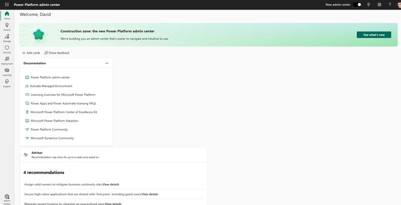 The New Power Platform Admin Center