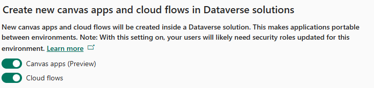 default new in dataverse